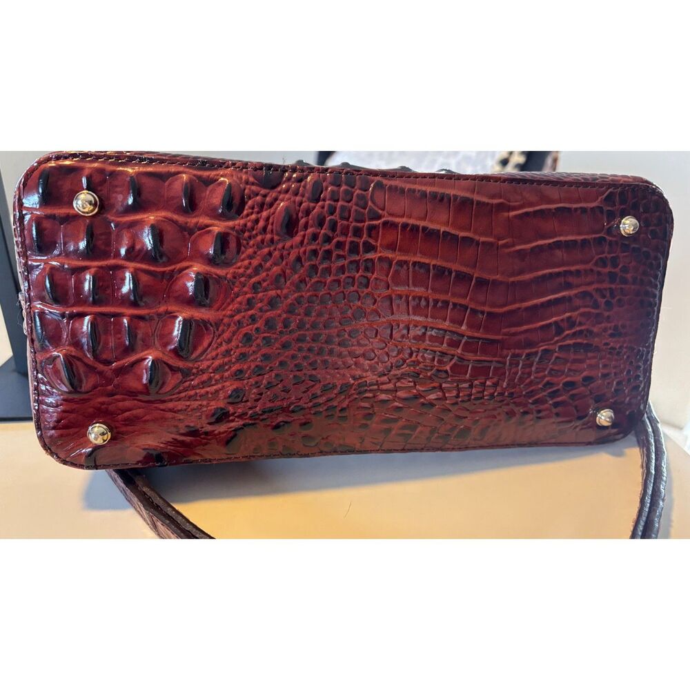 Brahmin Duxbury Croc-Embossed Satchel in Pecan Melbourne Color - Picture 5 of 6